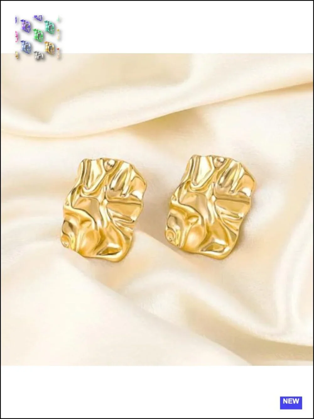 Hammered Geometric Rectangle Stud Earrings for Women - Trendy Statement Jewelry